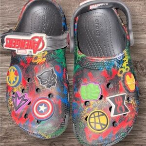 CROCS Kids Avengers Slippers - Black and Multicolor